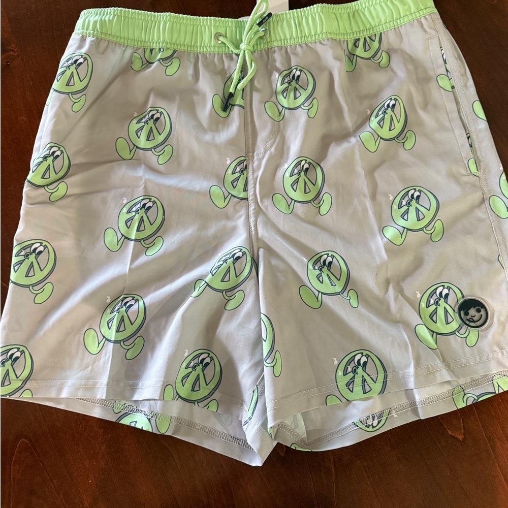 Neff Gray and Green Athletic Men Shorts